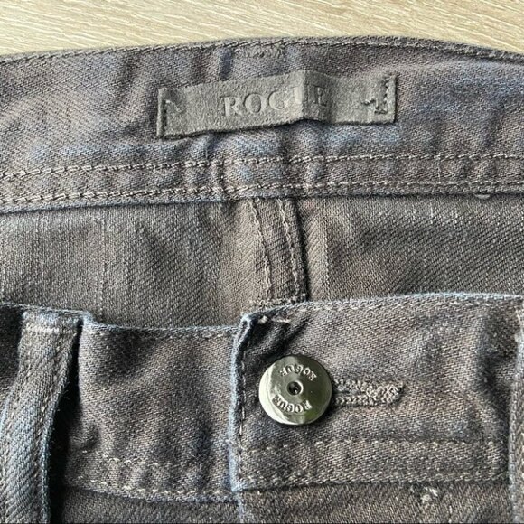 Rogue Genuine Leather Trim Straight Leg Button Fly Jeans - Picture 14 of 16